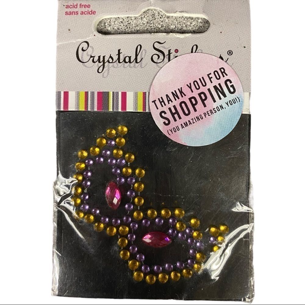 Masquerade Mask Crystal Stickers 1.75" x 1" NEW‎